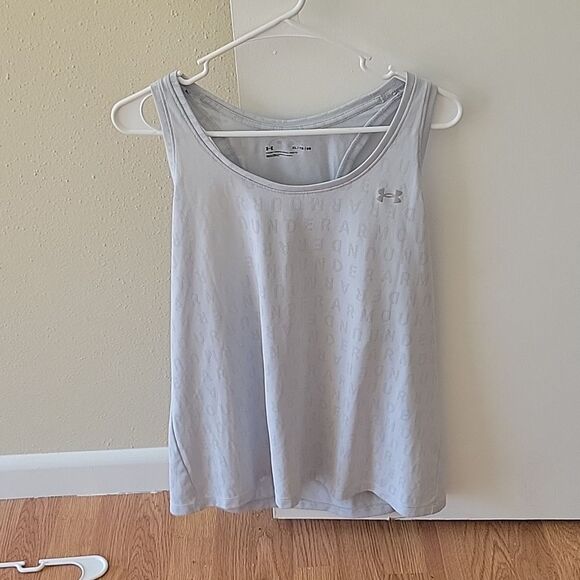 Under Armour Top XL Women's Grey Tank Athletic Workout Racerback - Picture 1 of 5